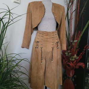 Deer Suede Set, Pants and Jacket